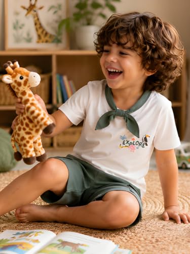Image of Pilolo Kids Soft Cotton Terry Lycra Adjustable Drawstring Pocket Shorts for Boys