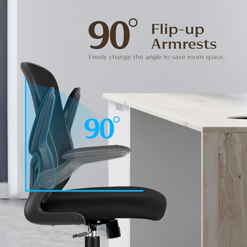Image of FelixKing Office Desk Chairs, Ergonomic PC Desk Chair with Wheels, Adjustable Lumbar Support and Height, Swivel Computer Chair with Flip-up Armrests, Ergo Mesh Backrest for Working (Black, Pack of 8)