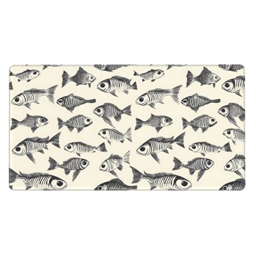Grand tapis de souris de jeu gros yeux avec base en caoutchouc antidérapante et bords cousus pour bureau