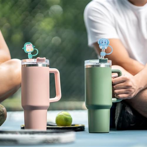 Image of 14P Straw Cover for Stanley Cup, Silicone Straw Topper for Stanley Cup 30&40oz with Tumblers, 10mm 0.4in Lid Accessories (Reusable)