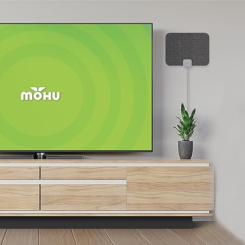 image for Mohu Leaf Stitch Amplified – Flat Indoor TV Antenna, 60-Mile Range, 