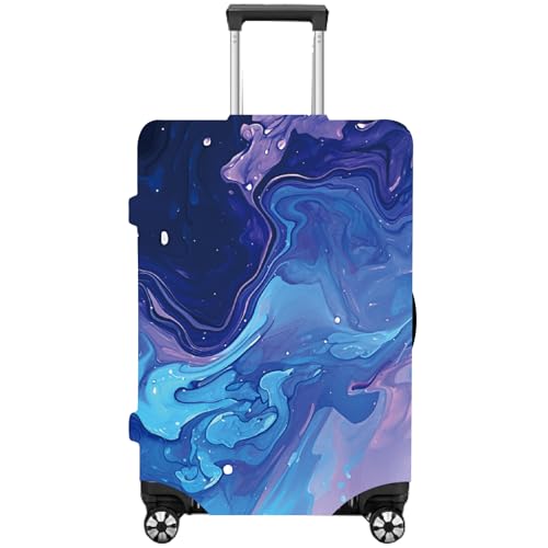 CREATCABIN Luggage Cover Blue Suitcase Cover with Zipper Travel Trunk Protector Elastic Scratch Resistant Anti-Wrinkle Suitcase Lid for Transportation Fit 26-29 Inch Luggage