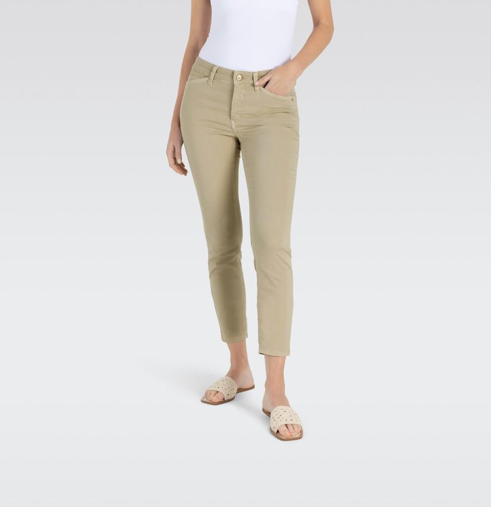 Mac - Damen 5-Pocket Jeans, Dream Summer (5492-90-0351L) | Hochelastischer Light-Denim. Straight Fit. Schmales, gerades Bein. Verkürzte Länge. Schlitz-Detail am Saum. Normale Leibhöhe.