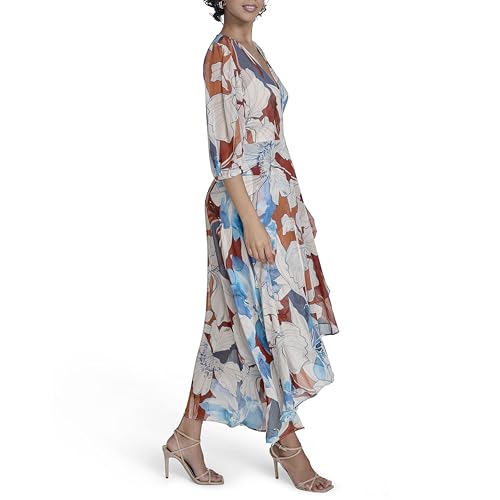 Calvin Klein Women's Chiffon Puff Sleeve Casual Dress3