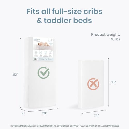 Image of Dream On Me Premium 2-in-1 Baby Zzz Crib & Toddler Mattress, Made in USA