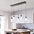 MELUCEE Black Pendant Lights for Kitchen Island, 5-Light Dining Room Light Fixtures Linear Chandeliers with Clear Glass Shade, DIY Hanging Lamp Ceiling for Dining Room Kitchen Bar
