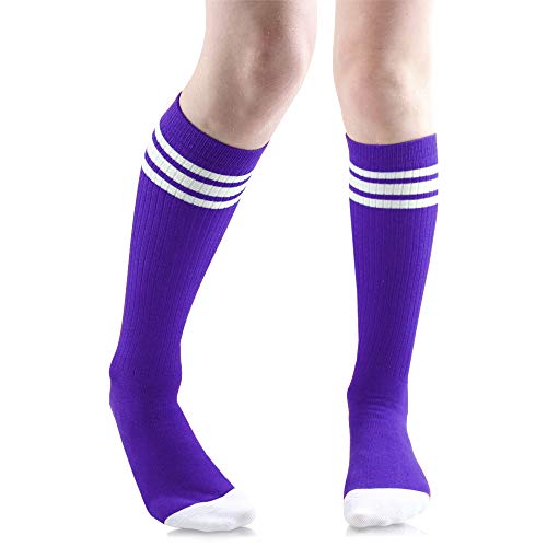 3 Pairs of juDanzy Knee High Boys or Girls Stripe Tube Socks for Soccer, Basketball, Uniform and Everyday Wear2