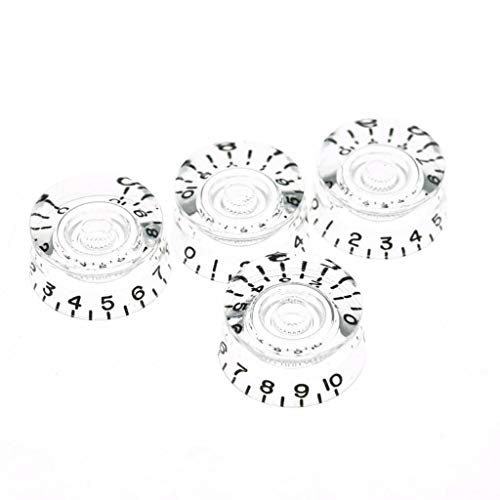 Dopro 4pcs USA(Imperial) LP Guitar Speed Dial Knobs 24 Fine Splines Control Knobs for USA Les Paul/CTS Pots Clear
