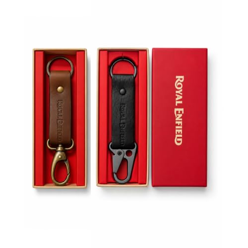 Image of Leather Strap Keychain, Embossed Logo Design, Durable Premium Key Ring for Bike Lovers & Gift Use