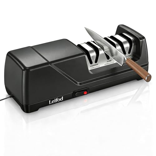 Leifod 3-Stage Electric Knife Sharpener with 15° Guide