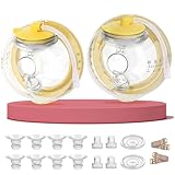 Hands-Free Collection Cups for Medela Breast Pumps - Only Compatible with Freestyle Flex/Swing Maxi/Solo Pump Parts, Includes 27mm Flange + 17/19/21/24mm Inserts