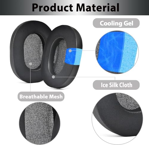 Image of Adhiper XM5 Replacement Ear Pads Cushions for Sony WH-1000XM5(WH1000XM5) Noise Canceling Headphones, Upgraded Cooling Gel Earpads with Soft Memory Foam, XM5 Earpads Replacement(Black)