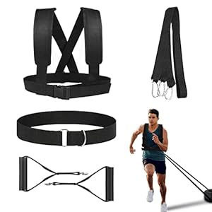 OYINDIZ Weight Sled Harness Kits, 5 PCS Pulling Strap for Running, Speed Power Agility Training Full Body Workout Football Exercise Equipment for Outdoor Men and Women 6.6FT