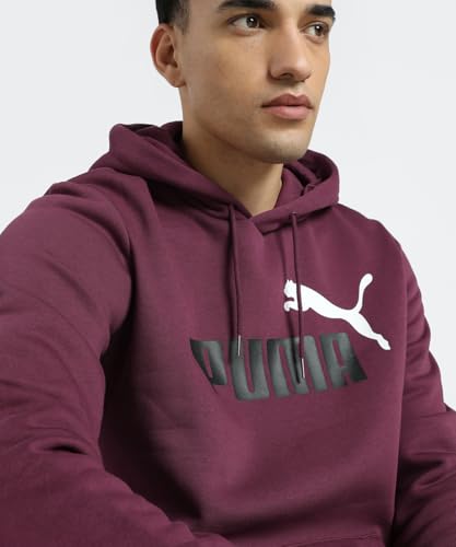 Image of Puma Cotton Men Ess Big Logo Hooded Neck Hoodie Fl (S) Mineral