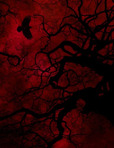 Red Raven Notebook: 100-page Blank Journal, Large Print 8.5x11", Gothic, Horror