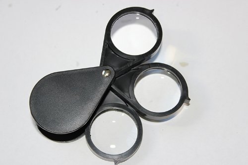 5X 10X 15X Folding Pocket Magnifier w/Glass Lens