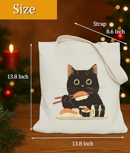 Image of Cat Gifts Tote Bag for Women Girls, Cat Lover Gifts Tote Bag for Daughter Besties, Medium Size with Inner Pocket