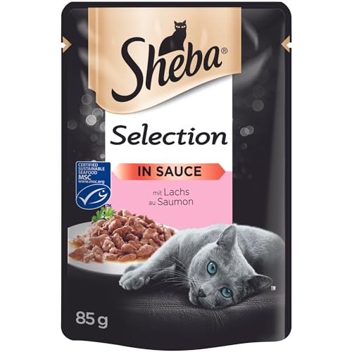Sheba Sauce Collection Katzen Nassfutter im Portionsbeutel mit Lachs (MSC) 28x85g – Ansicht 2