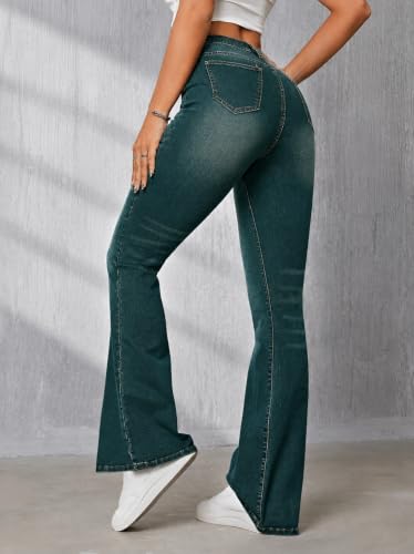 Image of Ben Martin Women's High Waist Jeans || Flared Bell Bottom Bootcut Pants || Wide Leg Stretch Denim - Perfect for Travel, Party & Everyday Use Sizes 26 to 40 (0)