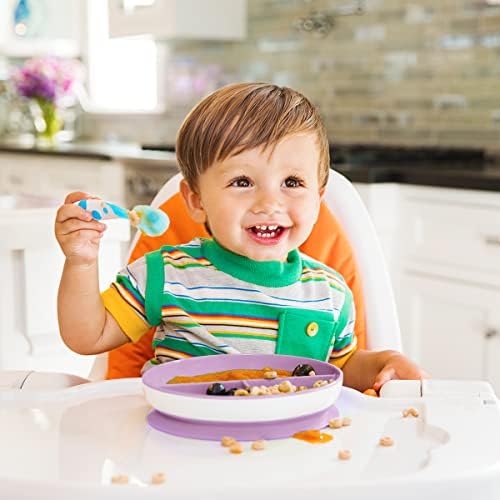 Munchkin Stay Put Divided Suction Plates, Pink/Purple