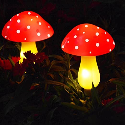 Solarna lampa ogrodowa, 8 trybów oświetlenia, wodoodporne ozdoby do ogrodu, trawnika, ścieżki, krajobrazu, podwórka, ścieżki, dekoracja ogrodzenia (czerwona 20)