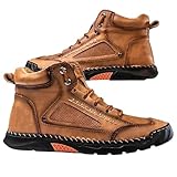 Sawbehind Mens Wide Leather Shoes for Hiking Working, Saw behind Men's Comfortable Handmade Boots–Waterproof, Arch Support, Spacious Toe Box, Non-Slip,Lightweight Breathable Outdoor Walking (style-b, Adult, Men, 11, Numeric, US Footwear Size System, Wide)
