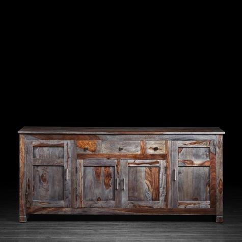 APRODZ Solid Sheesham Wood Zolote Storage Side Board Cabinet for Living Room | with 4 Drawers and 4 Door | Natural Finish-picture-13