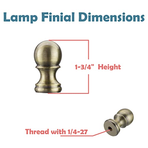 Aspen Creative Antique Brass 24056-07-1, Finial for Lamp Shade Finish, 1-3/4" Height by Aspen Creative - Image 2