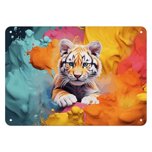 DWTJKMS Color Animation Metal Iron Signs Rectangular Metal Painting Hanging Vintage Print Pictures Modern Iron Sign Poster Fashion Plate Wall Decor Wall Art for Home