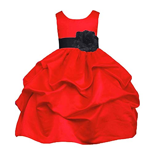 Prince Lover Pink Promise Christmas Red Flower Girl Wedding Holiday Pick Up Dress with Bow2