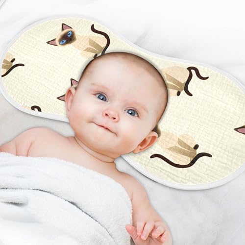 Burbuja Siamese Cats Muslin Baby Burp Cloths, Soft & Absorbent Cotton Burping Rags for Newborn Boys & Girls, 2 Pack4