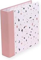 Vista 7 de Craftelier - Álbum de cartón forrado con patrón de rayas (6" x 8") Sistema de 2 anillos en D metálicos dorados Cubiertas duras y resistentes