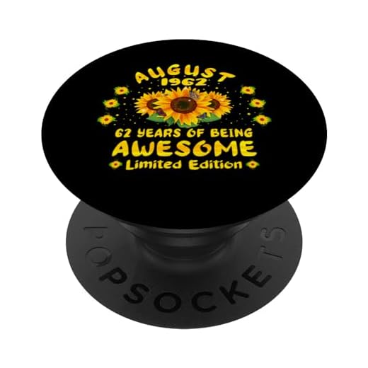 62 Cumpleaños Amantes del girasol de 62 años Nacidos en agosto 1962 PopSockets PopGrip Intercambiable