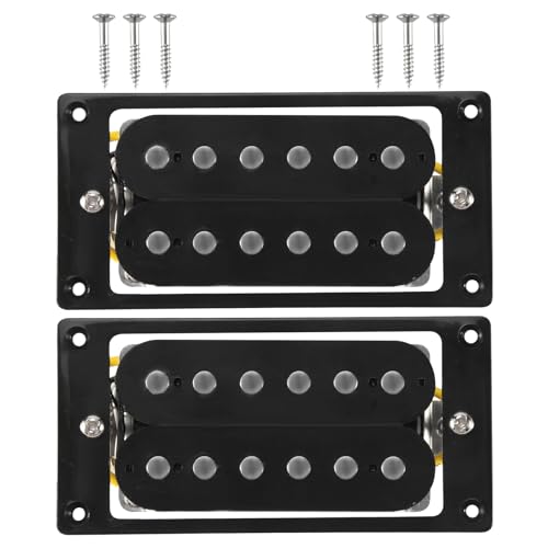 Losueeun 2PCs(1 set) Black Humbucker Double Coil Electric Guitar Pickups + Frame Screw