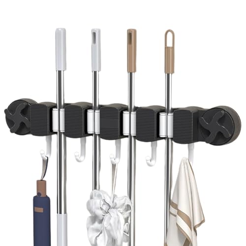 Générique Support Murale Pour Balai - Range-Balai Avec Ventouse Pour Cuisine,Organisation Maison Pour Outils Jardin Gants Pelle Torchon Brosse Buanderie Commerciale