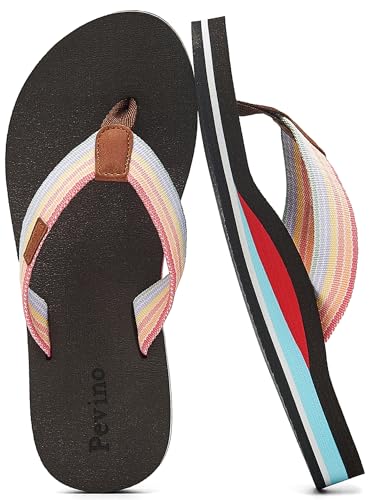 Image of Pevino Women's Orthotic Flip Flops,Casual Comfortable Yoga Mat Thong Sandal with Arch Support