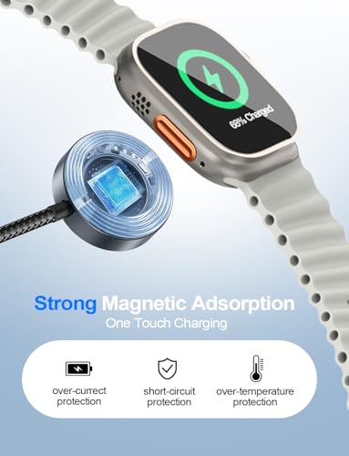 Image of Travel Essentials,2 Pack Multi Charging Cable for Apple Watch Charger /iPhone /Samsung Charger,Type C /Lightning /iWatch /Micro Charging Cable for iWatch Ultra /10-2 /iPhone /Galaxy /Airpods[1.8M]