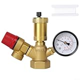 Minflora Juego de grupo de seguridad de caldera con válvula de alivio de presión de latón y ventilación de aire para optimizar la seguridad y eficiencia del sistema de calefacción