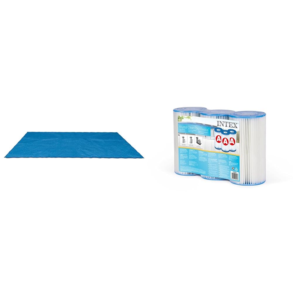 Bâche à bulles Intex pour piscine 4,50 x 2,20m avec lot de 3 cartouches de filtration A