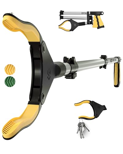 SLAH® 32/81 cm Litter Pickers Grabber Stick, Helping Hand Grabbers for Disabled,Elderly and Adults,Foldable Rotating 360 Degree Reaching Aids (Yellow)