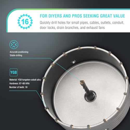 Image of BINOTA Concrete Hole Saw 150 mm,Rotary Hammer Core Bit Hole Saw, with SDS Plus Shank 220 mm, for Concrete Cement Brick Wall Stone Masonry