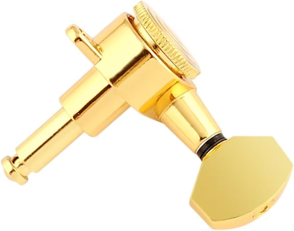 Bogart Locking Guitar String Tuning Pegs Sealed Machine Heads Tuners Tuning Keys 6 In Line for Right Handed Electric Guitar or Acoustic Guitar Gold., TP 21-GD-6R