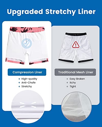 Image of maamgic 2 in 1 Mens Swim Trunks 7 Inch Swim Shorts Swim Suits Board Shorts