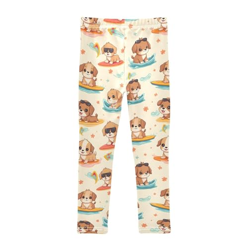 Surfboard Dog Girls Leggings Soft Stretch Workout Yoga Dance Pants for Kids Casual Tights2