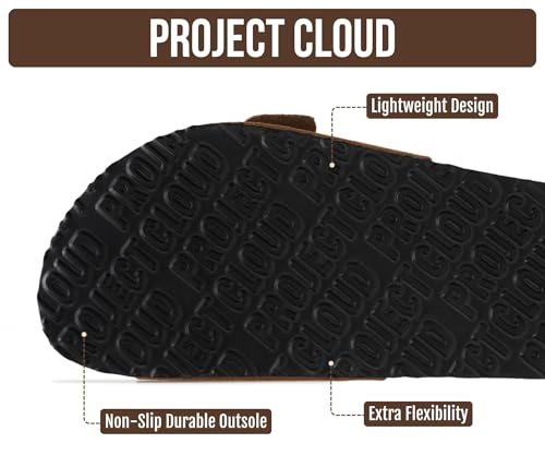 Image of Project Cloud 100% Genuine Leather Sandals Women Dressy Beach Essentials Slides for Women Footwear - Lightweight with Memory Foam Insole Sandals for Women 2026 - Womens Slides