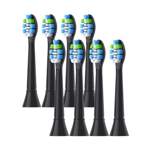 Cabezal de repuesto for cepillo de dientes eléctrico C903. Compatible con HX9342/HX9332/HX9382/RS950/R710/R732/RS910/RS930(C903 Black x8)