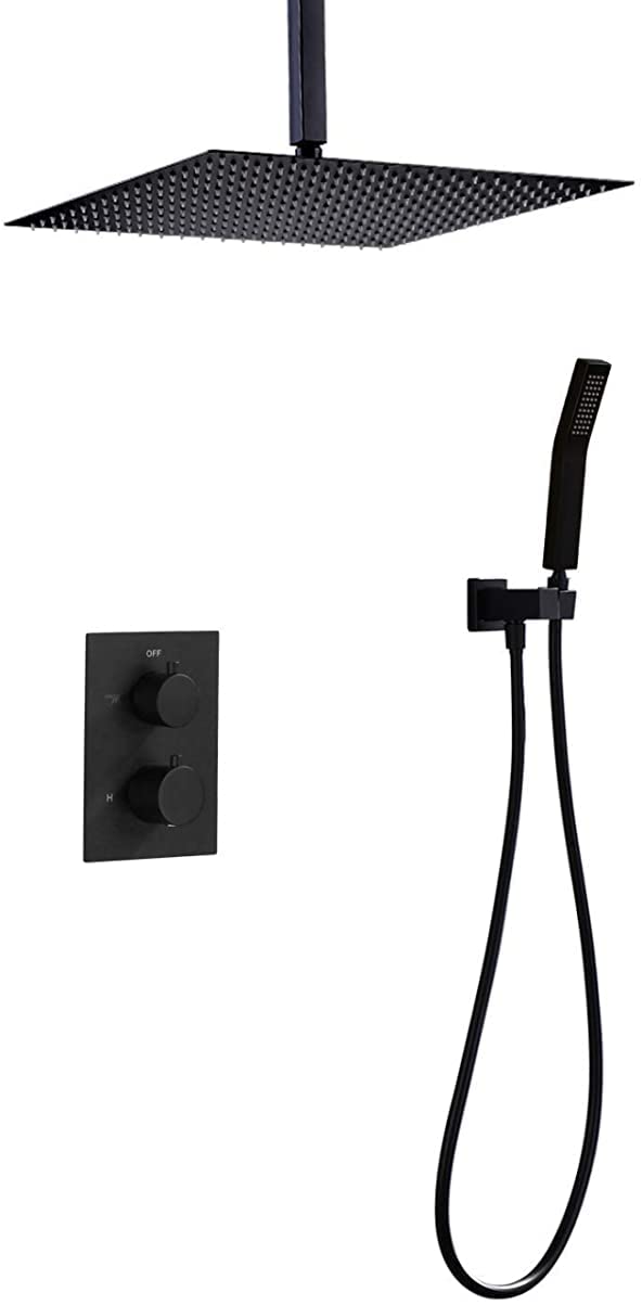 Ensemble de Douche Plafond Anti-Calcaire avec Mélangeur Céramique pour Éviter les Fuites