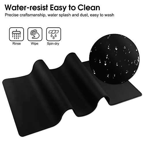 HoYiXi Gaming Mouse Pad Extended Large Computer Keyboard Mouse Mat Desk Pad Soft Smooth Surface and Anti-Slip Rubber Base Waterproof Soft Cloth XXL Mouse Pad 60 x 30 x 0.3 CM - black