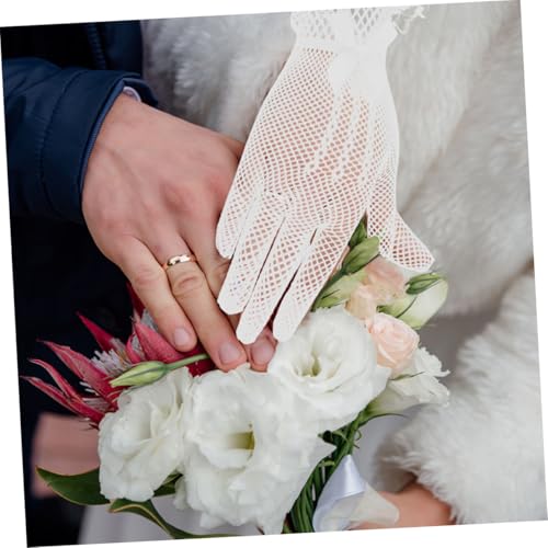 Guantes de encaje elásticos para damas de honor pack de 4 pares cómodos 6