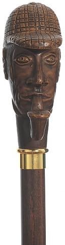 Sherlock Holmes Figure Walking Cane Made in Italy